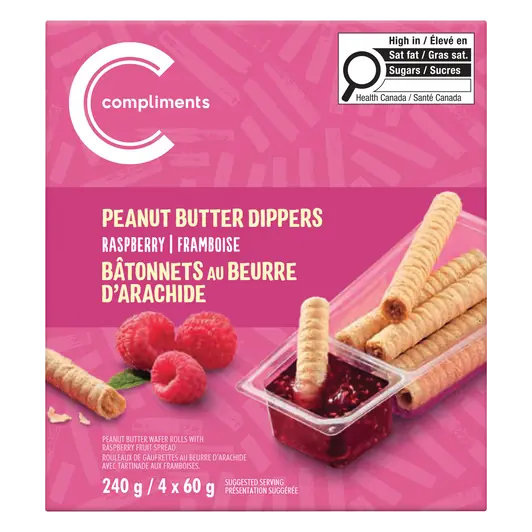 Snack Peanut Butter Wafer Rolls Dippers Raspberry 240 g