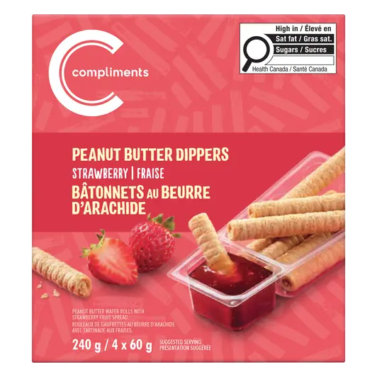 Snack Peanut Butter Wafer Rolls With Dipper Strawberry 240 g
