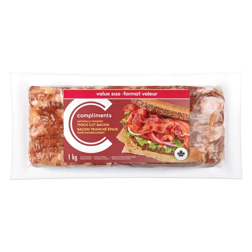 Thick Cut Bacon Naturally Smoked Value Size 1 kg
