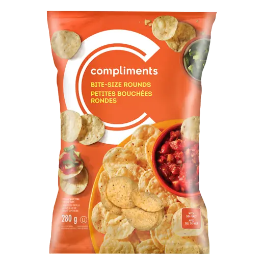 Tortilla Chips White Bite-Size Round Sea Salt 280 g