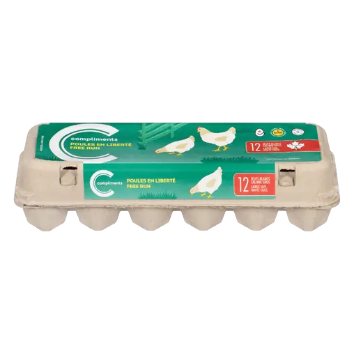 White Eggs Free Run Large 12 Count