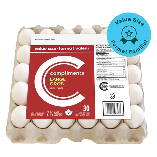 White Eggs Large 30 Count