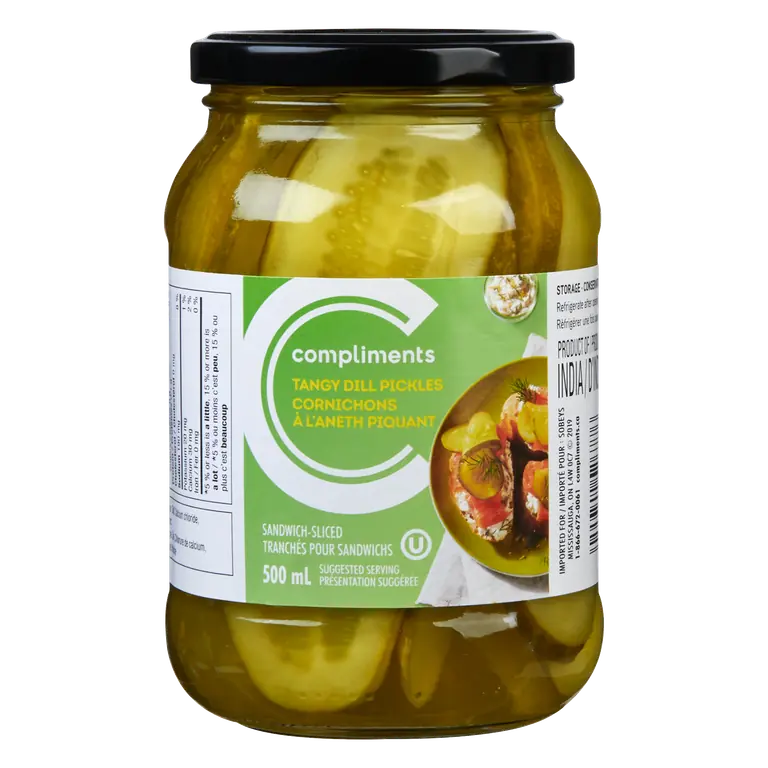 Dill Pickles Sliced Sandwich Tangy 500 ml
