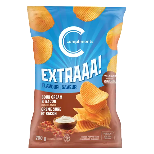 Extraaa! Ridged Potato Chips Sour Cream & Bacon 200 g