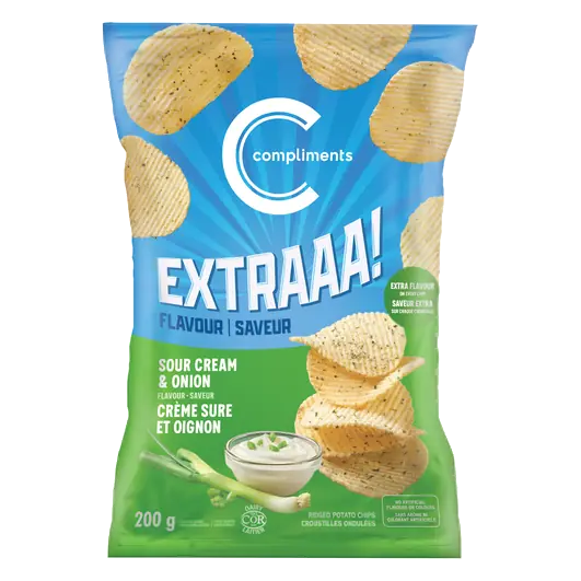 Extraaa! Ridged Potato Chips Sour Cream & Onion 200 g