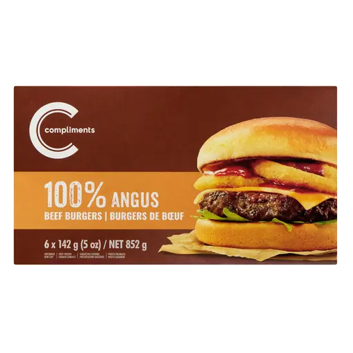 Frozen Beef Burger 100% Angus 6 x 142 g