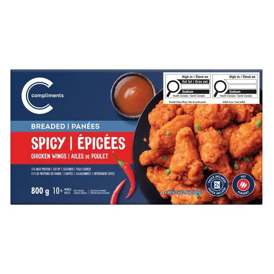 Frozen Breaded Spicy Chicken Wings 800 g