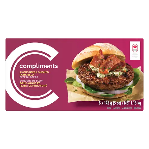 Frozen Burger Angus Beef & Smoked Pork Belly 8 Patties 1.13 kg