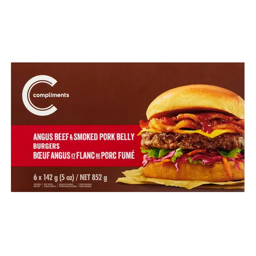 Frozen Burgers Angus Beef & Smoked Pork Belly 6 x 142 g