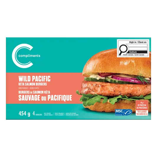 Frozen Burgers Wild Pacific Salmon 454 g
