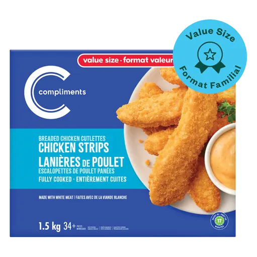 Frozen Chicken Strips Fully Cooked 1.5 kg