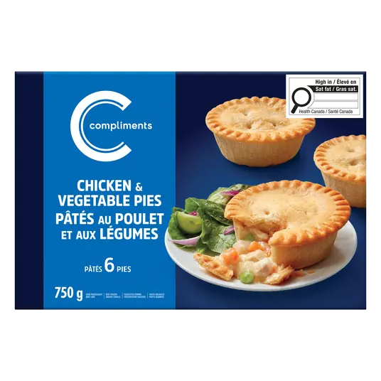 Frozen Chicken Vegetable Pot Pie 750 g