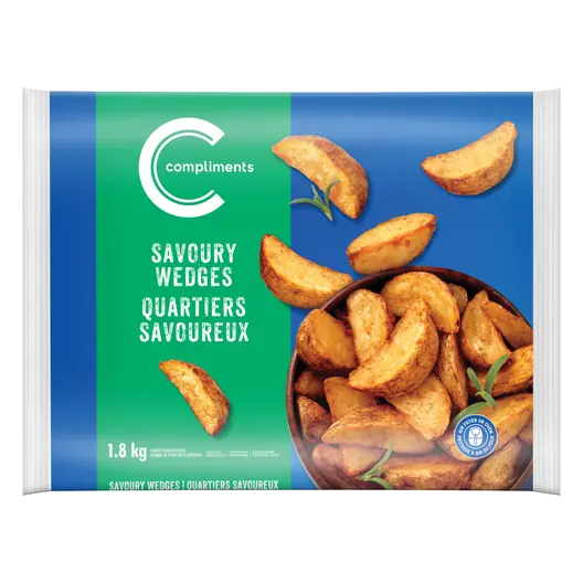 Frozen Fried Potatoes Savory Wedges 1.8 kg