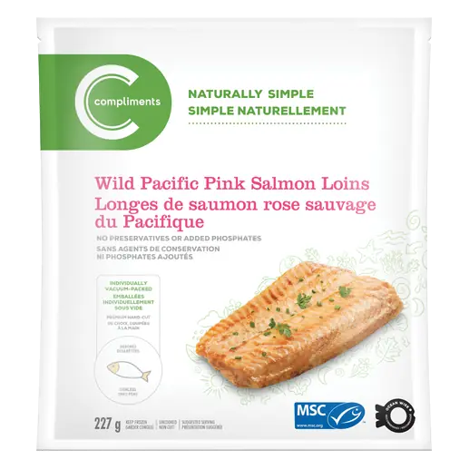 Frozen Loins Pacific Pink Wild Salmon 227 g