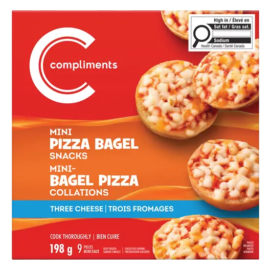 Frozen Mini Pizza Bagel Snacks 3 Cheese 198 g