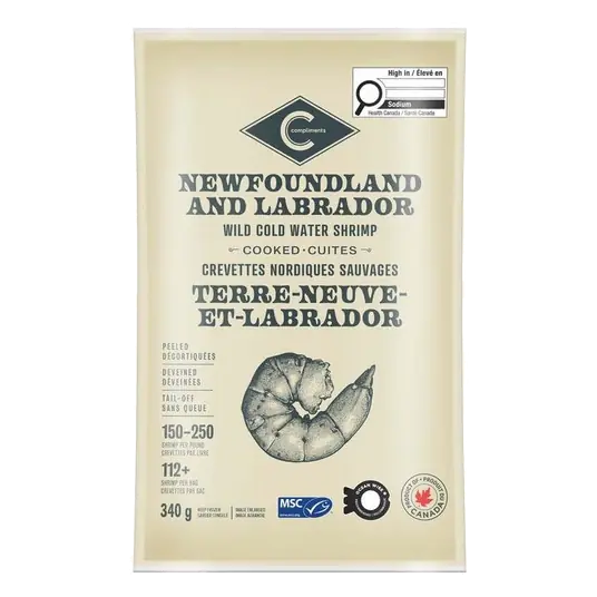 Frozen New Foundland And Labrador Wild Cold-Water Shrimp Cooked 340 g
