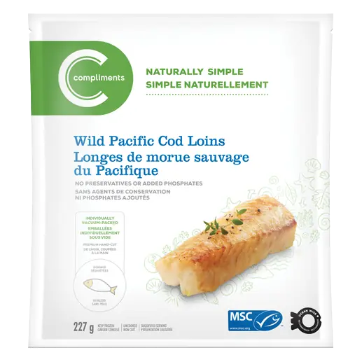 Frozen Pacific Wild Cod Loins 227 g