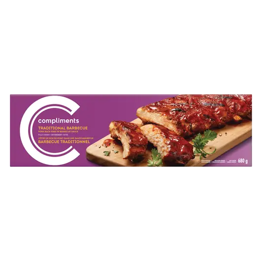 Frozen Pork Back Trad BBQ Ribs 680 g