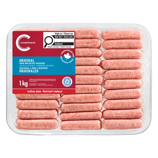 Frozen Pork Breakfast Sausage Original 1 kg