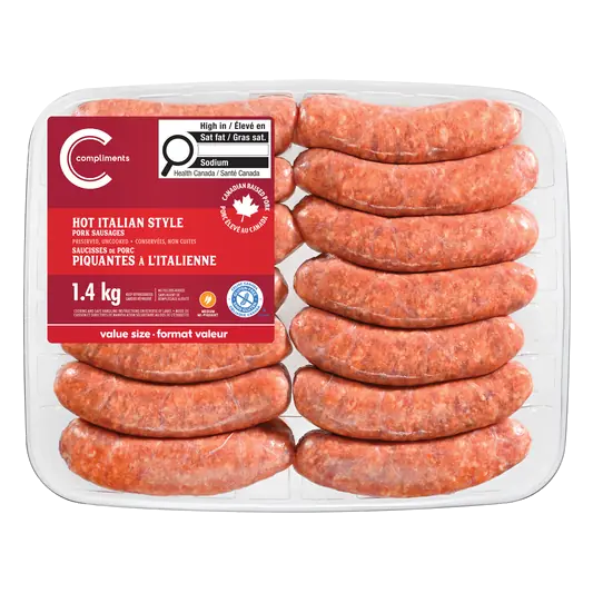 Frozen Pork Sausage Hot Italian 1.4 kg