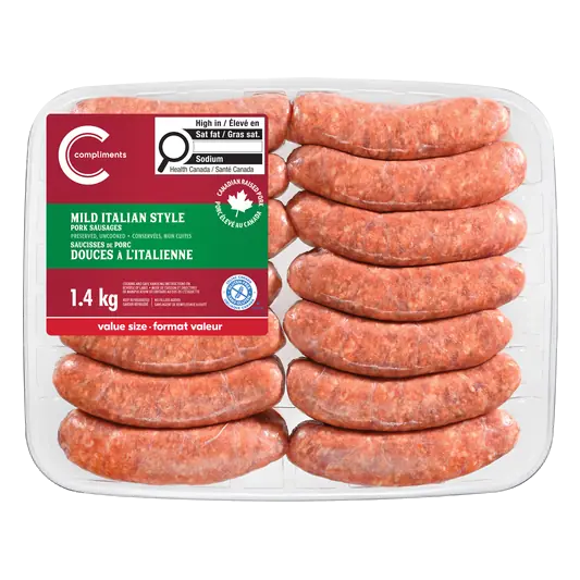 Frozen Pork Sausage Mild Italian 1.4 kg