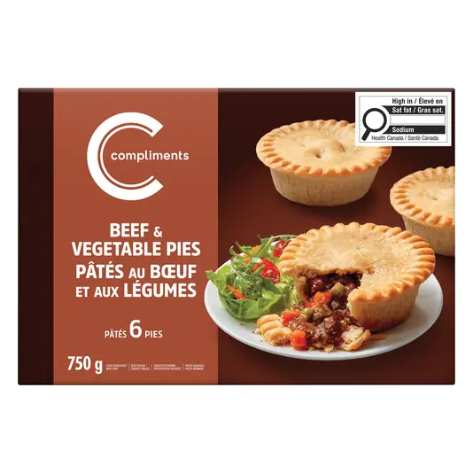 Frozen Pot Pie Beef & Vegetable 750 g