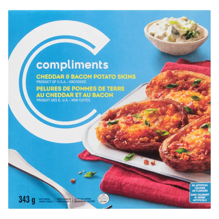 Frozen Potato Skins Bacon & Cheddar 343 g