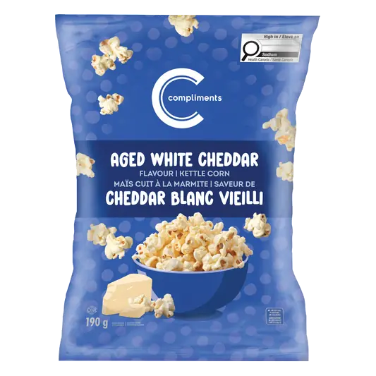 Kettle Corn Aged White Cheddar 190 g