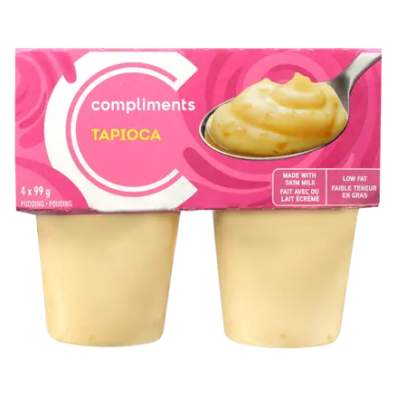 Low Fat Pudding Cups Tapioca 4 x 99 g