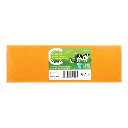 Medium Cheddar Cheese 907 g