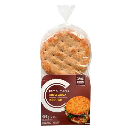 Naan Rounds Whole Wheat 480 g (frozen)