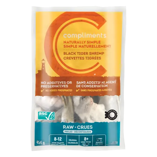 Frozen Raw Shrimp Easy Peel 8-12 Count 454 g
