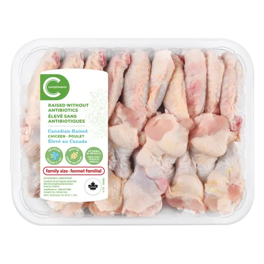 Compliments Raised Without Antibiotics Chicken Wings Split