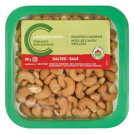 Organic Cashews Roasted & Salted 200 g
