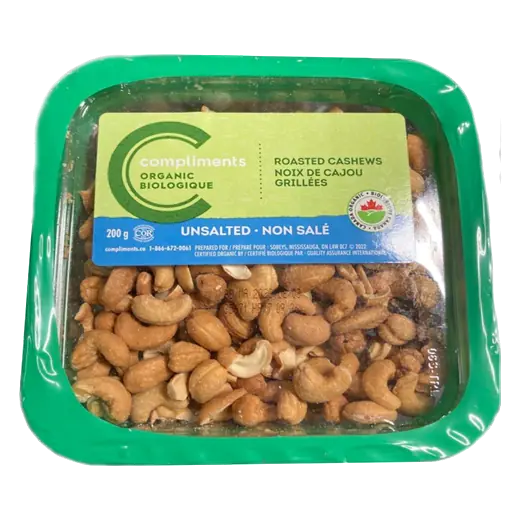 Organic Cashews Roasted & Unsalted 200 g