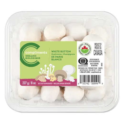 Organic Mushrooms White Button 227 g