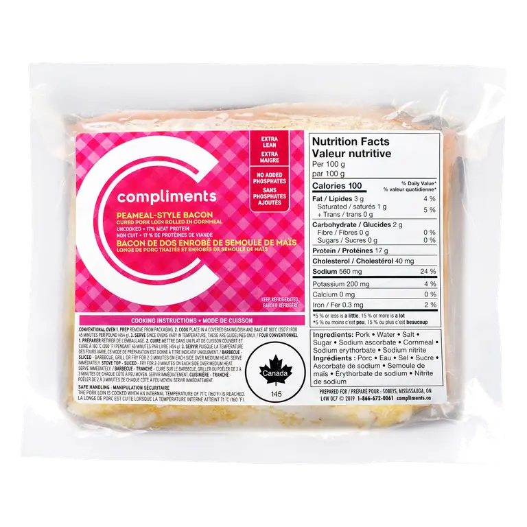 Peameal Bacon Chub Extra-Lean