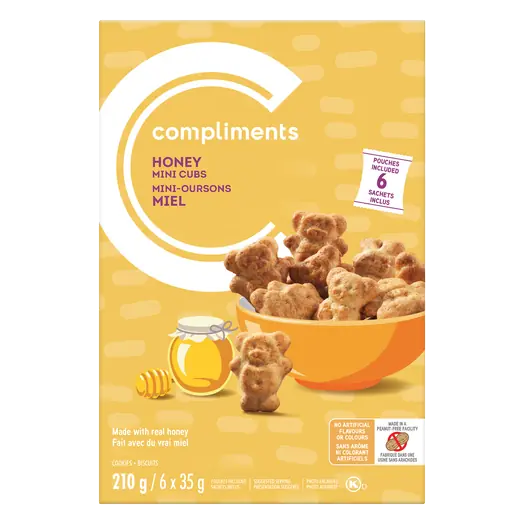 Peanut-Free Mini Cubs Cookies Honey 210 g