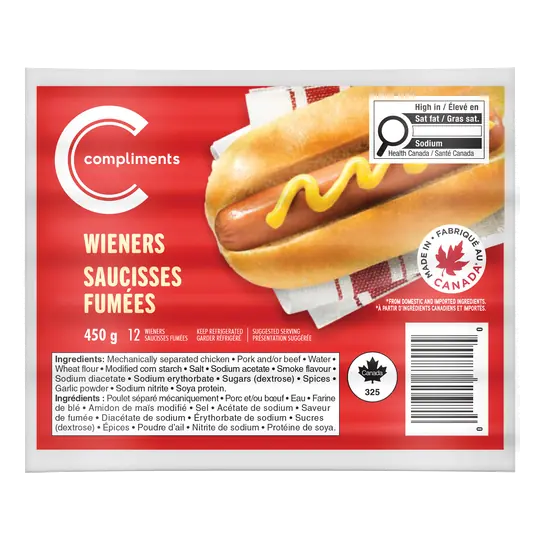 Sausages Wieners 12 Pack 450 g