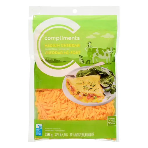 Shredded Cheese Medium Cheddar 320 g