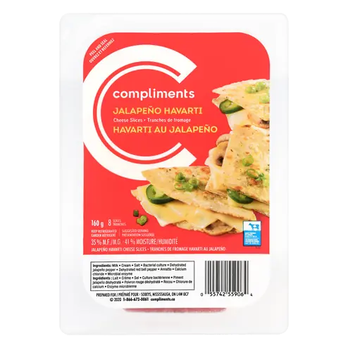 Sliced Cheese Havarti Jalapeno 8 Slices 160 g