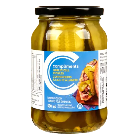 Sliced Pickles Garlic Dill 500 ml