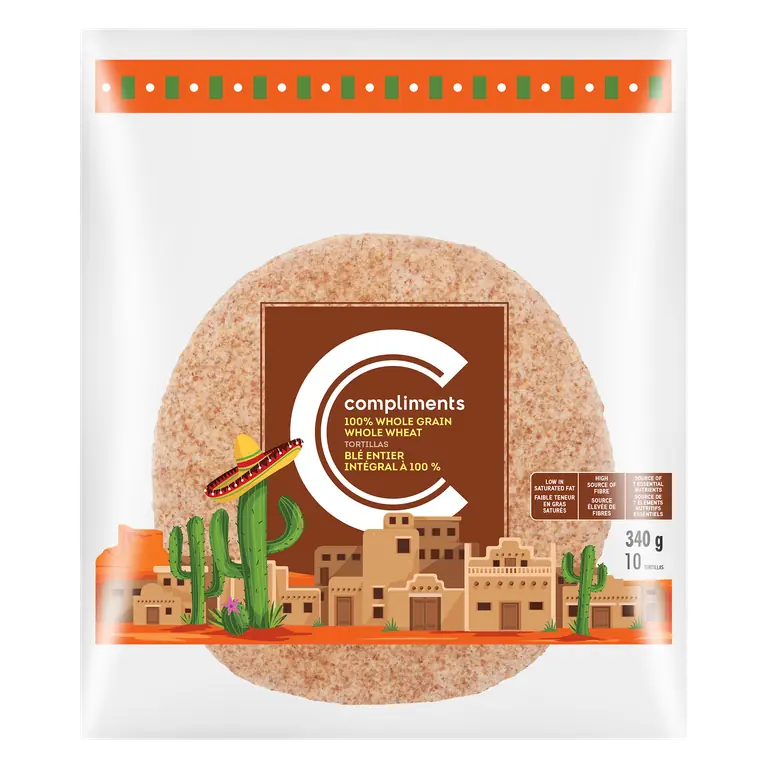 Tortillas Whole Grain Wheat Flour 7-Inch 340 g