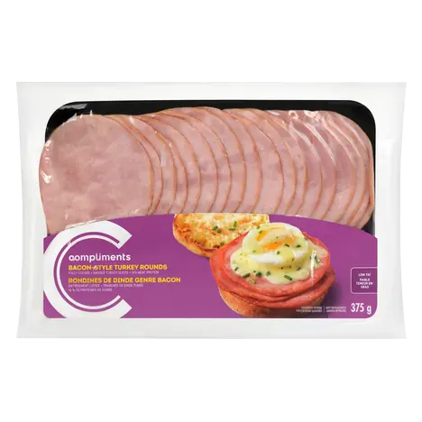 Turkey Rounds Bacon Style 375 g