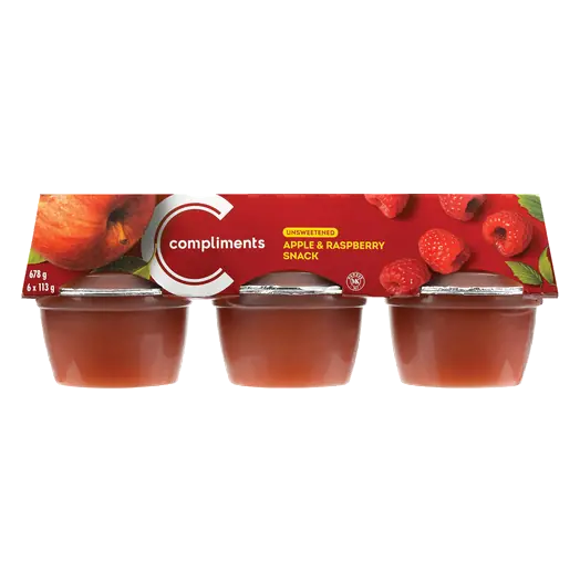 Unsweetened Snack Cups Apple Raspberry 6 x 113 g