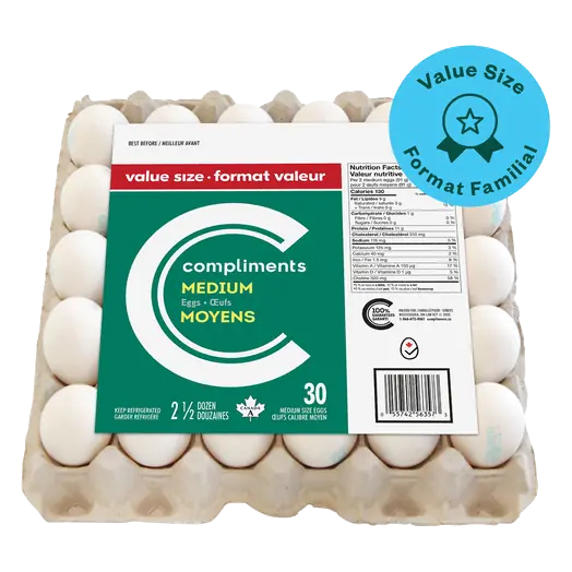 White Eggs Medium Value Size 30 Count