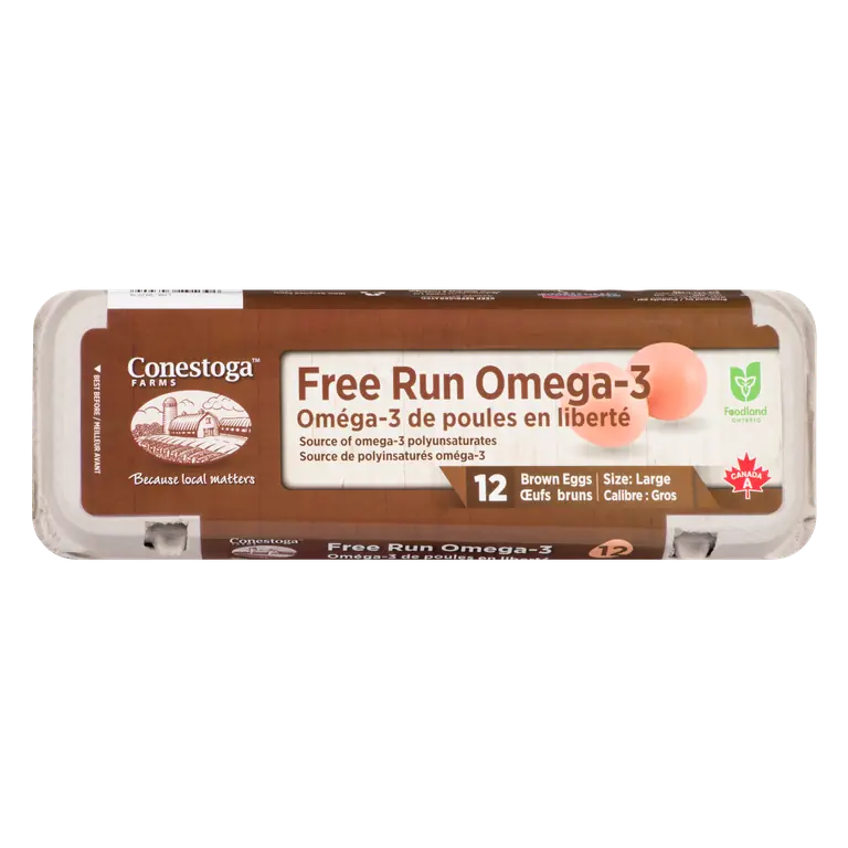 Omega 3 Brown Eggs Free Run Large 12 Count