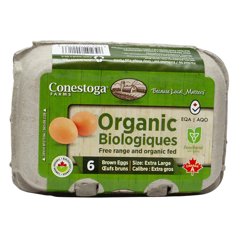 Organic Brown Eggs Extra Large 6 Count
