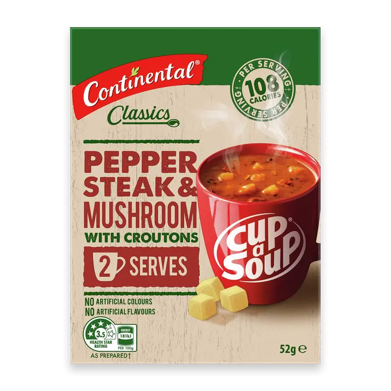 Classics Cup A Soup Pepper Steak & Mushroom