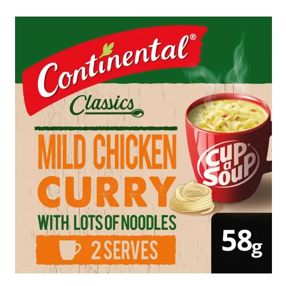 Cup A Soup Mild Chicken Curry Wth Lots Of Noodles Serves 2